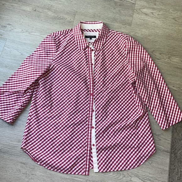 Lafayette 148 New York Tops - Like New Lafayette 148 pink striped button down blouse